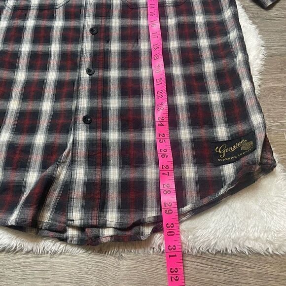 Harley Davidson Motorcycles Plaid Flannel Casual Short Sleeve Button Shirt Sz S - Picture 11 of 12